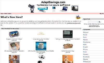 Adeptsavings screenshot